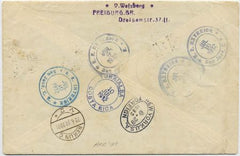 Austria 1932 Catapult Cover "Europa" - New York to Costa Rica