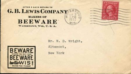 US 1922 Beeware Advertising cover