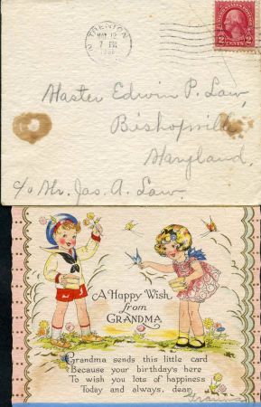 US 1931 Butterflies & Flowers on Birthday Card