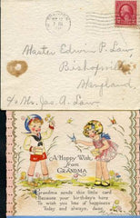 US 1931 Butterflies & Flowers on Birthday Card