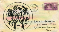 US 1939 Butterfly Hand painted cover