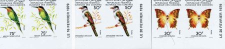 Comoro Islands 1979 426 - 428 Imperf pairs birds