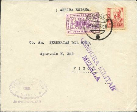 Spain 1937 Spanish Civil war cover, bees