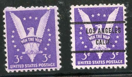 US 905b NH VF Reddish Violet - Exists over Precancel