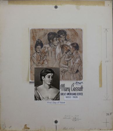 US Artmaster Scott 1322 1966 Mary Cassatt "The Boating Party" - Artwork