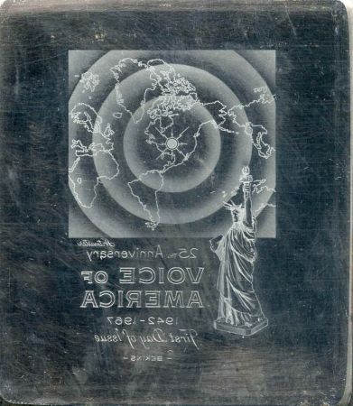 US Artmaster Scott 1329 1967 Voice of America, Radio Tower and Waves - Plate