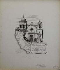 US Artmaster Scott 1373 1969 California Settlement, Carmel Mission - Artwork