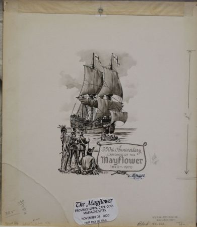 US Artmaster Scott 1420 1970 Landing of the Pilgrims - Artwork