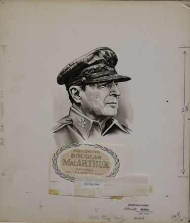 US Artmaster Scott 1424 1971 General Douglas MacArthur, WWII - Artwork