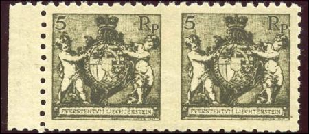 Liechtenstein 57a Imperf Pair - Cert