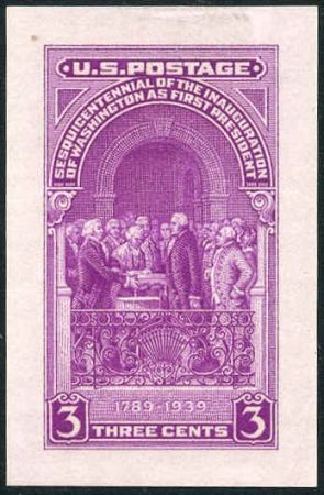 US 854P-2 Washington Inauguration, small die proof