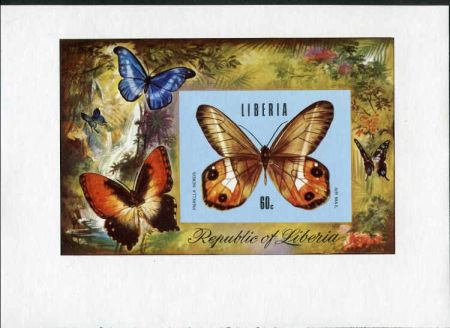 Liberia 1974 683 - 688, C204 Trial Color Imperfs, blue background