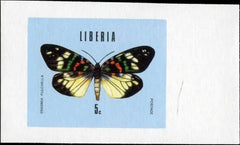 Liberia 1974 683 - 688, C204 Trial Color Imperfs, blue background