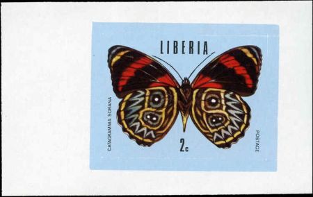 Liberia 1974 683 - 688, C204 Trial Color Imperfs, blue background