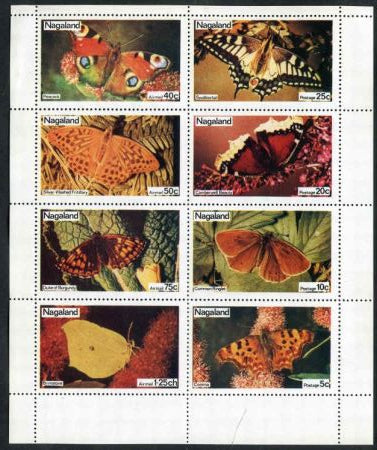 Nagaland 1974 2 M/S of 8 NH, perf and imperf