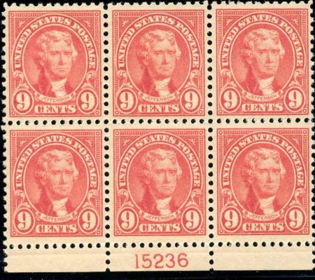 US 561 NH VF - XF Plate Block of 6 cv $400