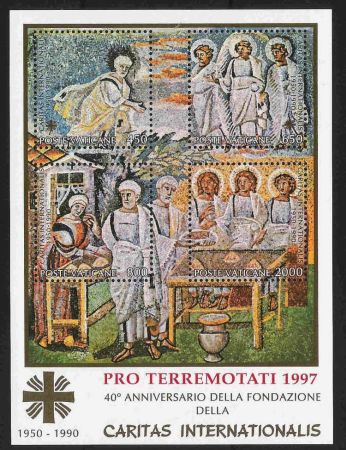 Vatican 1997 Earthquake Relief Overprinted S/S Mint NH