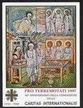 Vatican 1997 Earthquake Relief Overprinted S/S Mint NH with folder