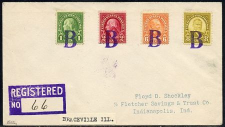 US Illinois, Bondville 632 Fancy Cancel Cover Purple "B"