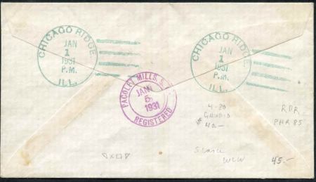 US Illinois, Chicago Ridge C12 Fancy Cancel Cover Wreath