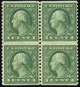 US 538a Washington / Franklin VF NH Block of 4, Horizontal Imperf cv $250++