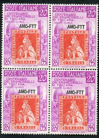 Italy Trieste Zone A 109 NH VF Block of 4