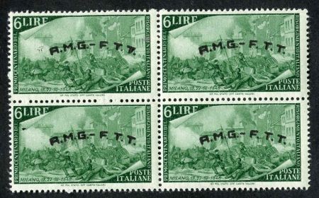 Italy Trieste Zone A 21 F - VF NH Block of 4