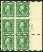 US 498 Washington / Franklin F NH Right Plate Block of 6 cv $35
