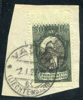 Liechtenstein 67 Used On Piece - Double Perfs at Top Margin