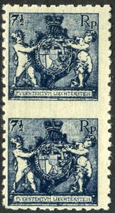 Liechtenstein 58 Variety NH Vertical Pair - Cert