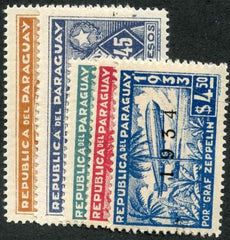 Paraguay 1934 C88 - C92 F-VF LH 1934 overprint