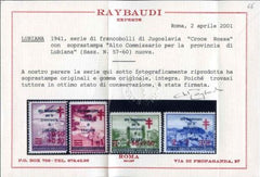 Yugoslavia, Lubiana 1941 Italian Occupation, Sassone 57 - 60 F-VF NH Raybaudi certificate.
