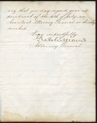 Autographs George H. Williams 1874 Attorney General signed letter