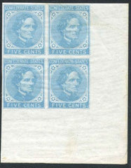 US Back Of Book - Confederate States of America 6 XF/NH LR corner margin block