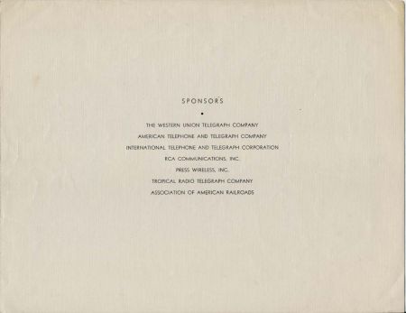 US 924 Program & Menu Floder for theTelegraph Cen.