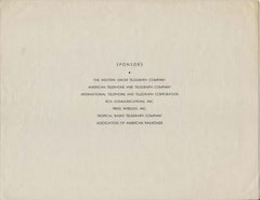 US 924 Program & Menu Floder for theTelegraph Cen.