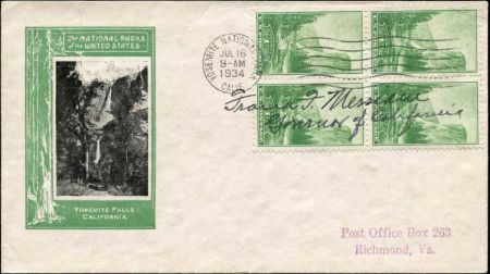 US 740 First Day Cover Autograph Governor F. Merriam of CA