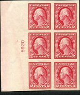 US 409 Washington / Franklin Generally VF 212 plate number blocks of 6
