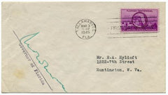 US 927 Autographed Cover, Gov. M. Caldwell