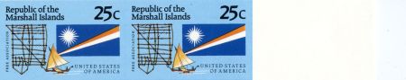 Marshall Is. 381 Imperf Marshall/Micronesia/US Joint Issue Pair