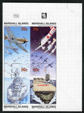 Marshall Is. 288 - 291 Imperf Block, Attack on Pearl Harbor , WWll