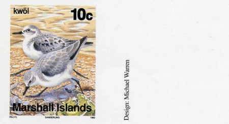 Marshall Is. 348, Birds 10c Sanderling