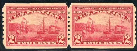 US 373av Early Commemoratives VF LH pair, Automatic Vending Co.