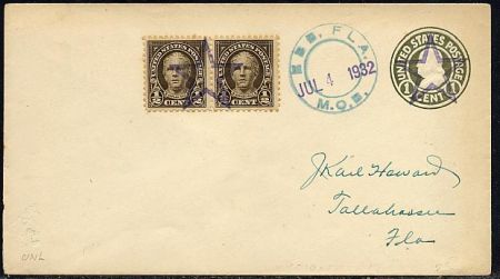 US Florida, Ebb 551 Fancy Cancel Cover large Star cancel