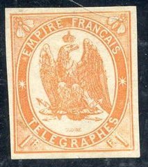 France Telegraph 1868 Yv3 XF LH 1 Fr Orange