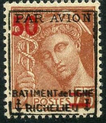 France 404 "Richelieu" (M+D) 1 1941 Richelieu ovpt on Sc. 404 VF NH