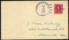 US Illinois, Chicago Ridge 688 Fancy Cancel Cover, Happy New Year