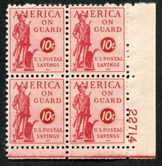 US PS11 Savings Stamp F-VF-XF H to NH Full Matched Set of Plate # Blocks - cv $174