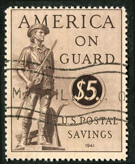 US PS15 Savings Stamp with Masillion, OH postal roller cancel F +