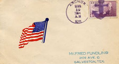 US Kentucky, Anchor 738 Fancy Cancel Cover, Anchor